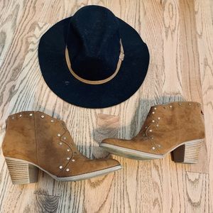 Camel Grommet Ankle Booties